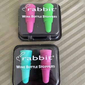 Wine Bottle Stoppers - Green and Pink